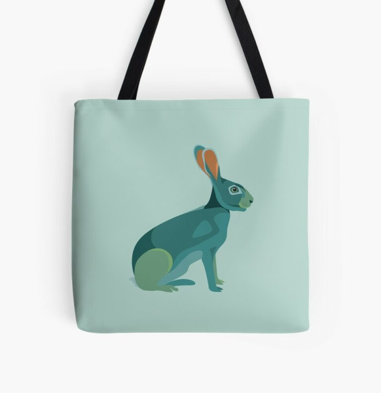 Tote bag with Green Hare