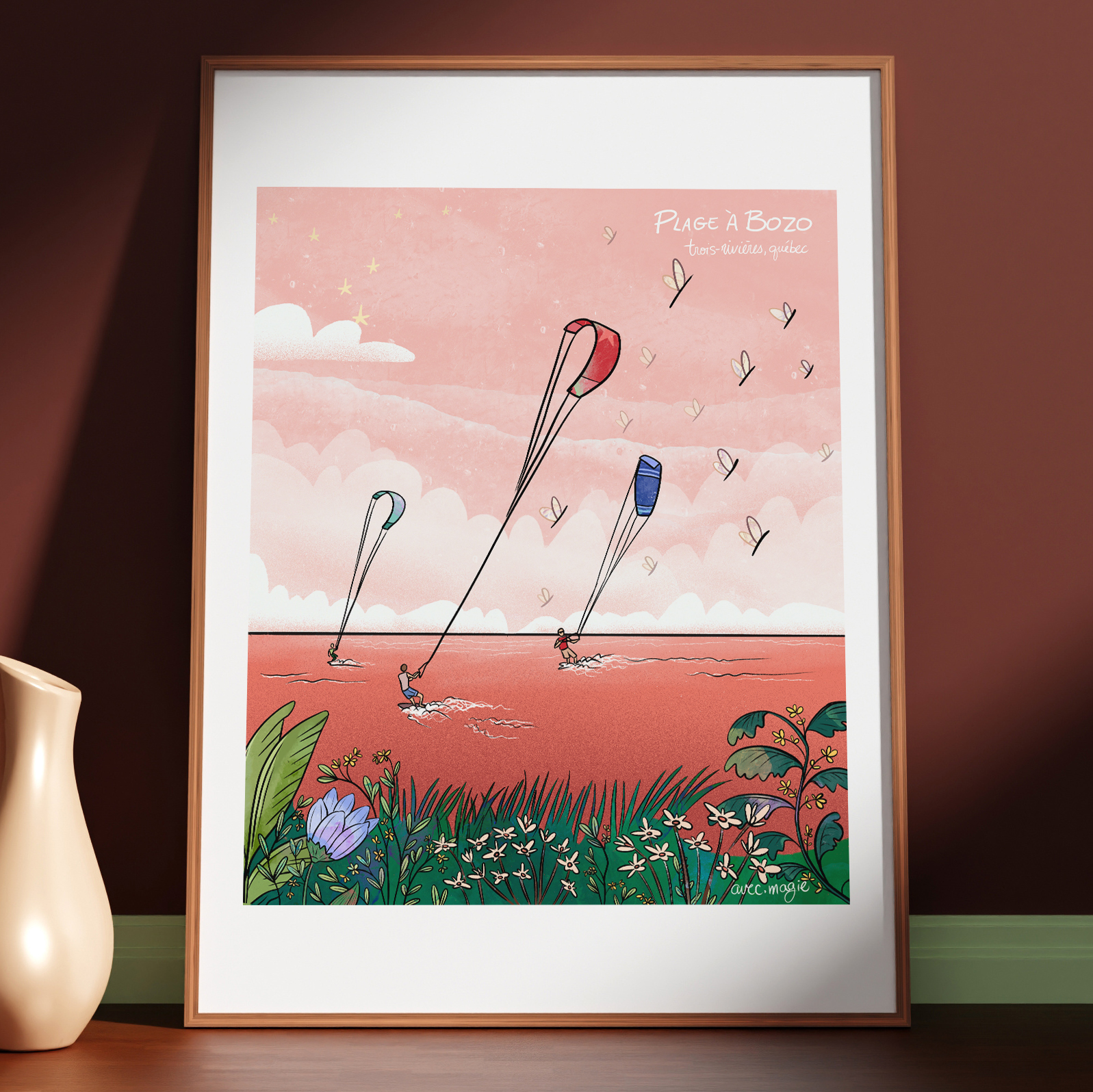 Plage à Bozo, Pointe-du-Lac - Illustration